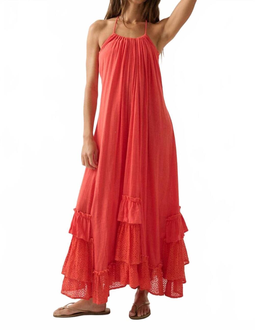 NEW PROMESA marina dress in red orange